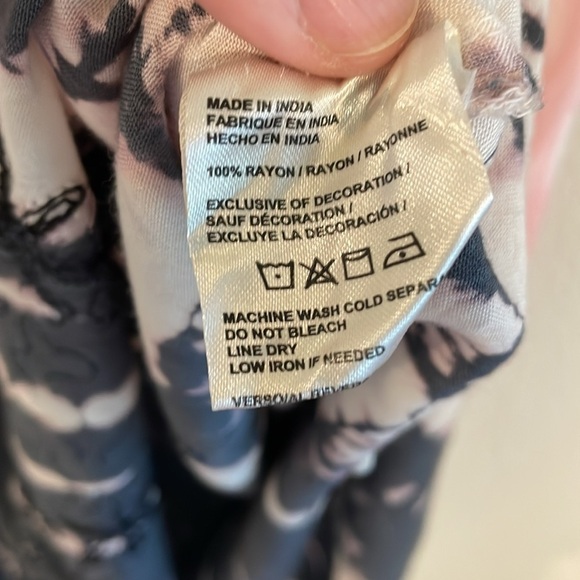 Daisy Island Wonens Swing Dress XL Pink & Grey Tie Dye Floral Embroidered Boho - Picture 9 of 13